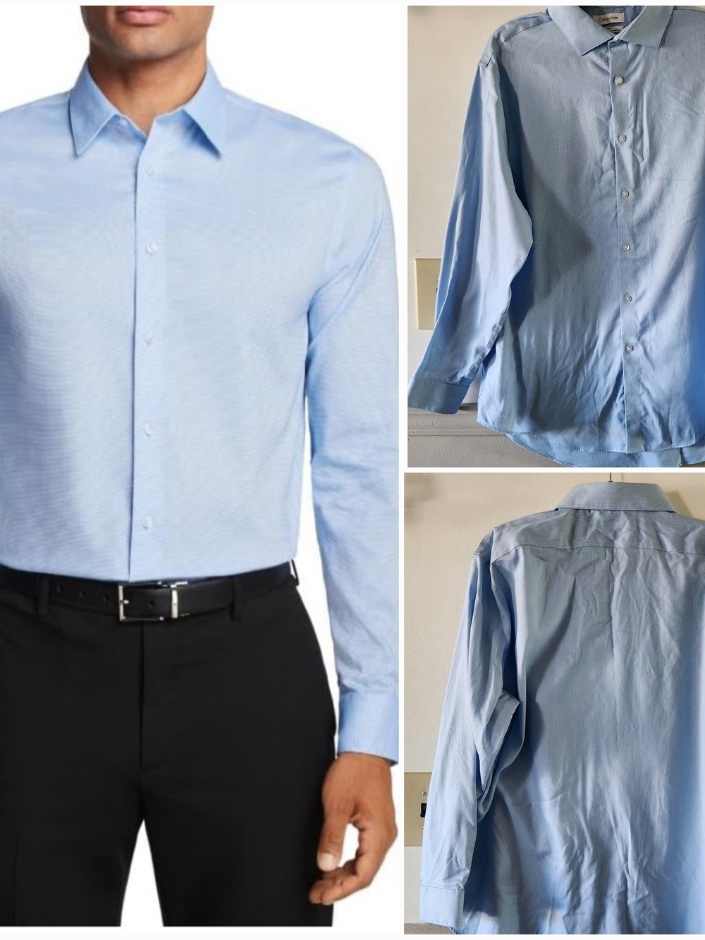 Calvin Klein Light Blue Men's Dress Shirt - Button Front